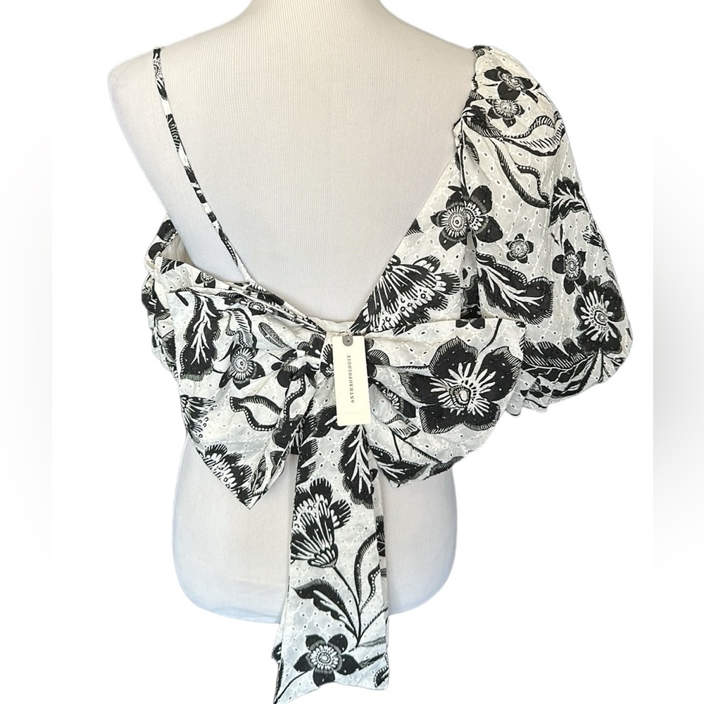 Anthropologie Maeve One-Shoulder Floral Eyelet Top - Picture 5 of 11